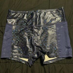 Rebel Athletics holographic blue shorts